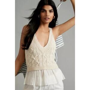 NWT Anthropologie Twofer Cable Knit Sweater Tank Size Large